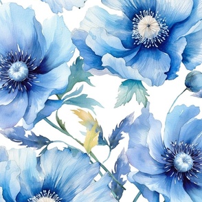 Blue poppy large scale