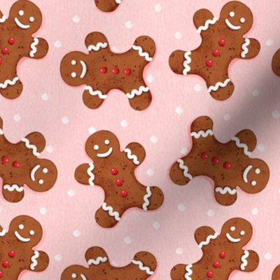 gingerbread man , Christmas fabric,christmas cookies blush medium scale
