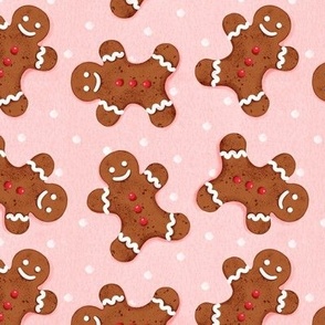 gingerbread man , Christmas fabric,christmas cookies blush medium scale