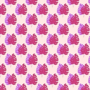 Pink and purple palm leaves / small