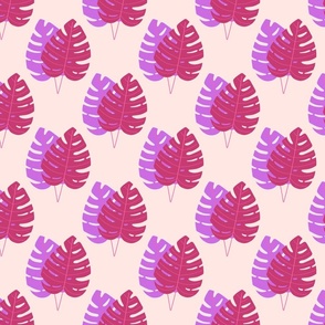 Pink and purple palm leaves / medium