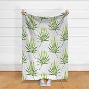 lime green palm leaf - watercolor lime and emerald palm leaves - whimsical green botanical wallpaper