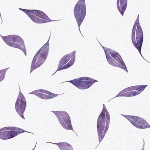 orchid delicate leaf - watercolor orchid and grape leaves - whimsical purple botanical wallpaper