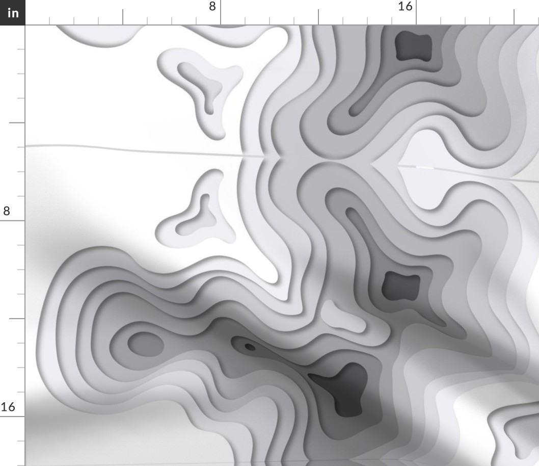 Mapping Contours, Ocean Depth Map, Map, Topographic, Lines, Grey and White