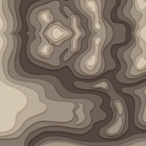 Mapping Contours, Ocean Depth Map, Map, Topographic, Lines, Brown and Tan