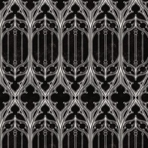 Alternating Gothic Diamonds in White and Black - Large Scale