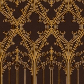 Alternating Gothic Diamonds in Brown - Large Scale