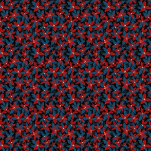 Holly _ Berries_Red _ Blue - SMALL