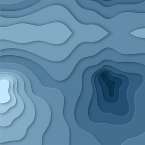 Topographic Map, Slate Blue Mapping Contours, Ocean Depth Map, Map, Topographic