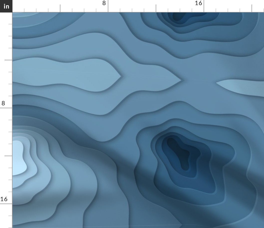 Topographic Map, Slate Blue Mapping Contours, Ocean Depth Map, Map, Topographic