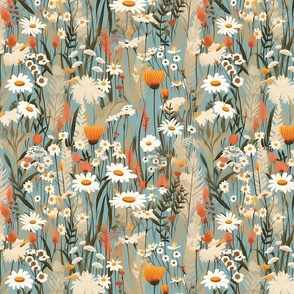 Floral Meadow with Daisies 