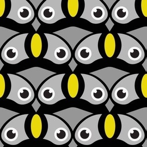 Bird of Prey - Owls - Grey and Yellow