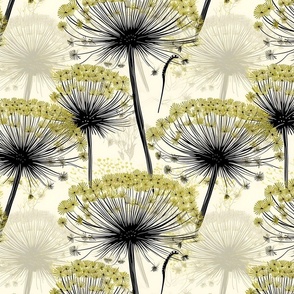 Abstract yellow dandelion floral