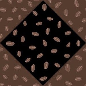 Little Coffee Beans in Black Brown Quilt Pattern