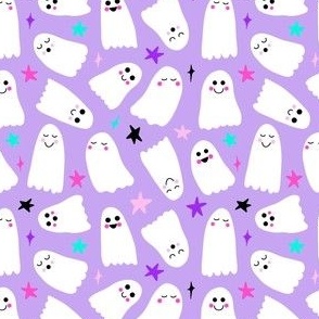 Happy Halloween Ghosts - Purple -Medium Scale