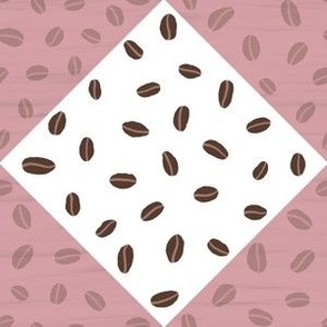 Coffee Beans on Pink Texture Quilt Squares