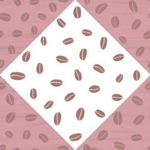 Coffee Quilt Coffee Beans on Pink