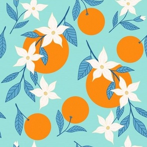 Tropical Fruits Orange Pattern Design
