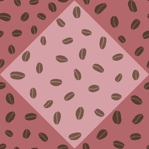 Coffee Beans Cute Pink Brown Quilt