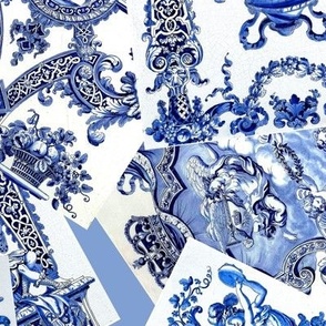 Vintage De Griekscshe A Tile Toss in Delft Blue