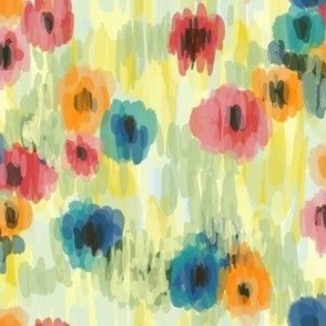 Field of Vibrant Scattered Flowers