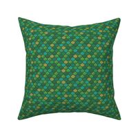 Mermaid fish scales in green and yellow