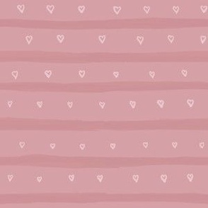 Pink Hearts and  Stripes 