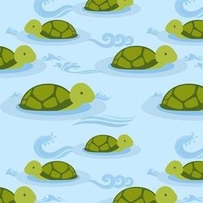 Swimming Cute Turtles