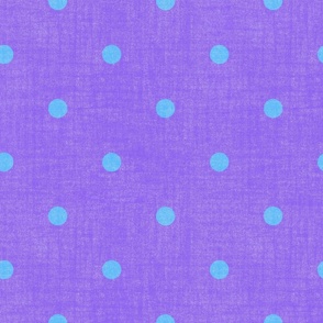 Blue and Purple Polka Dots | Large Scale Blue-Purple Vintage Linen Dots