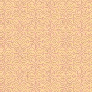Doodled Swirls and Diamonds-Candy Coated Pink and Sweet Pea Yellow-Grand Budapest Palette