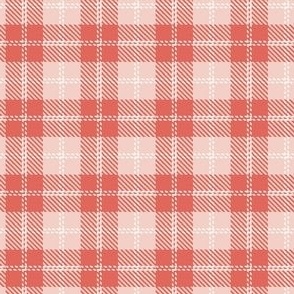 small 1.5x1.5in buffalo plaid - red and pink