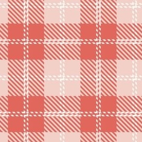 medium 3x3in buffalo plaid - pink and red