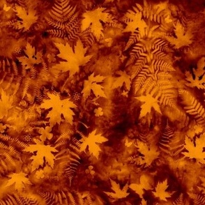 Medium Shades of Terracotta Ferns and Maples Sunprints