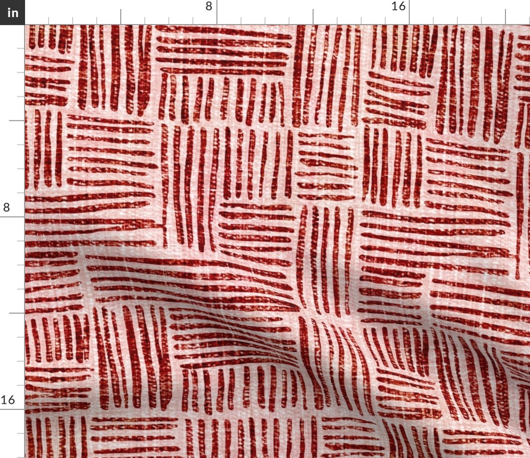 Textured woven - crimson
