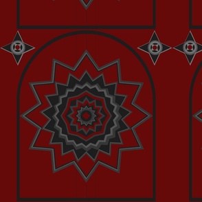 Red and Grey Door Mandala