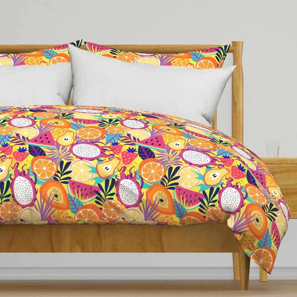 Bright Colorful Summer Tropical Fruit Print