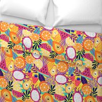 Bright Colorful Summer Tropical Fruit Print