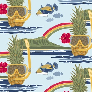 pineapple diver (blue large)