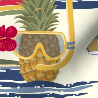 pineapple diver (cream large)