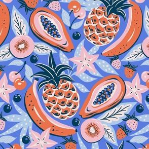 tropical fruit party *hand drawn NO AI*