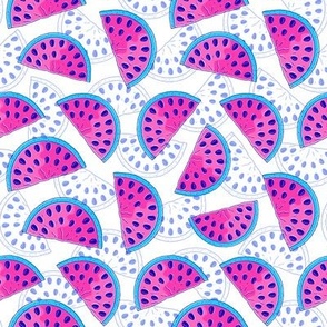 Pattern with watermelons sloces