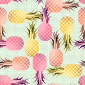 geometric pineapple - large