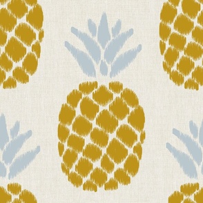 ikat pineapples vintage gold and silver | large