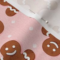 gingerbread man , Christmas fabric,christmas cookies blush large scale