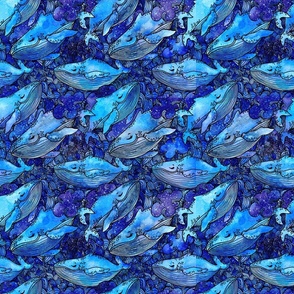 Whale's Midnight Dance Deep Blue
