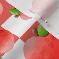 Large Scale Apples on Soft Red and White Checkers