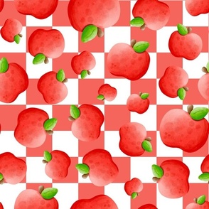 Large Scale Apples on Soft Red and White Checkers