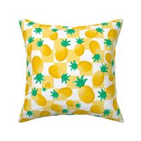 Large Scale Pineapples on Soft Gold and White Checkers