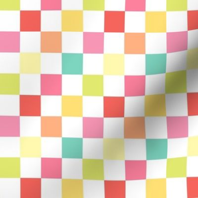 Medium Scale Colorful Pastel Checkboard
