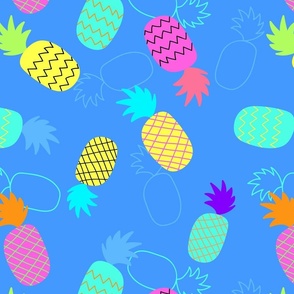  Abstract vibrant pineapples